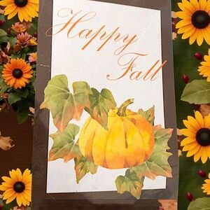 Autumn Fall House‎ Flag NEW Garden Pumpkin Large 28 x 39 Halloween Croft Barrow